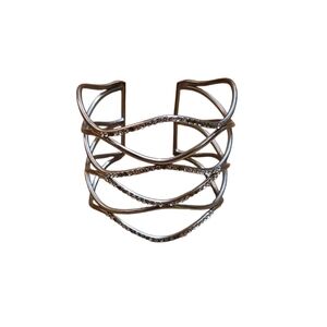 Elegant Silver Wave Cuff Bracelet